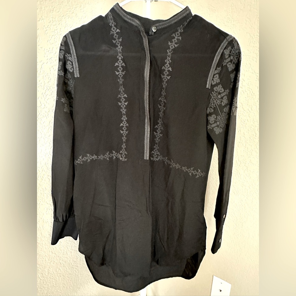 NWT Madewell silk tunic w/ embroidery details XS